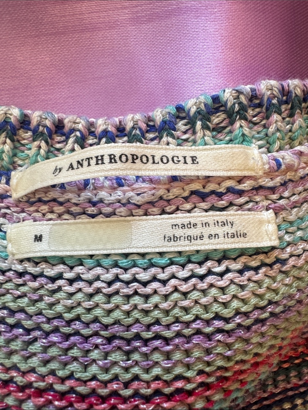Anthropologie Multicolor Striped Short-Sleeve Crew Neck Sweater - Picture 2 of 4